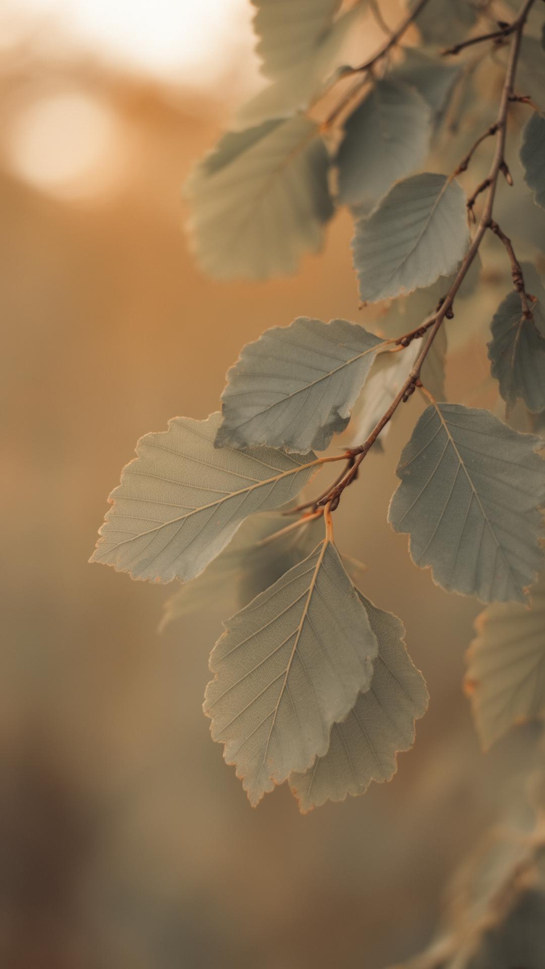 Alder leaves in warm afternoon light